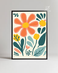 Mint Floral Poster Tablosu