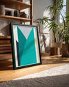 Modern Dağ Manzarası - Geometrik Şekillerle Abartılmış Renkler Poster Tablosu