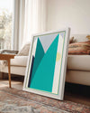 Modern Dağ Manzarası - Geometrik Şekillerle Abartılmış Renkler Poster Tablosu