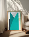 Modern Dağ Manzarası - Geometrik Şekillerle Abartılmış Renkler Poster Tablosu