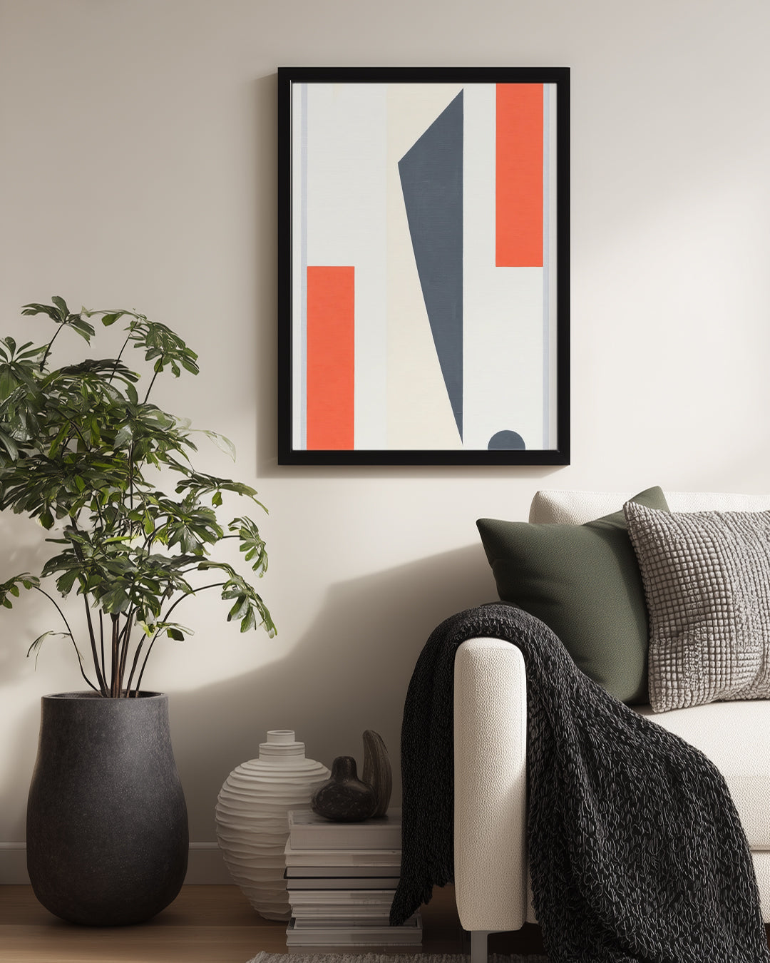 Modern Sanat Eseri - Soyut Renk ve Şekil Çalışması Poster Tablosu