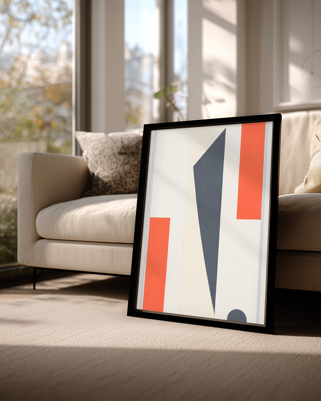 Modern Sanat Eseri - Soyut Renk ve Şekil Çalışması Poster Tablosu