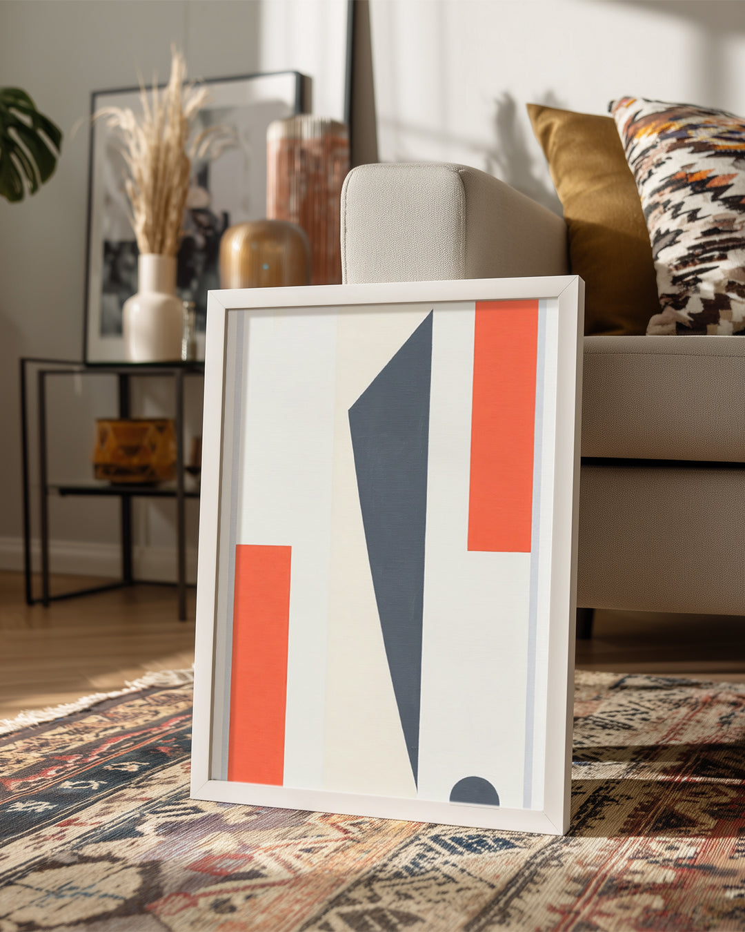 Modern Sanat Eseri - Soyut Renk ve Şekil Çalışması Poster Tablosu