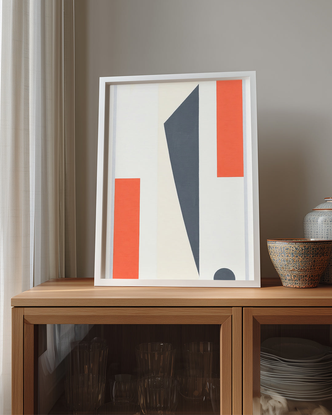 Modern Sanat Eseri - Soyut Renk ve Şekil Çalışması Poster Tablosu