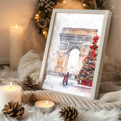 Moonlit Christmas Scene Poster Tablosu