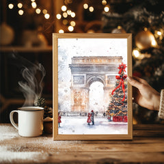 Moonlit Christmas Scene Poster Tablosu