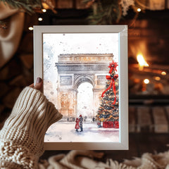 Moonlit Christmas Scene Poster Tablosu