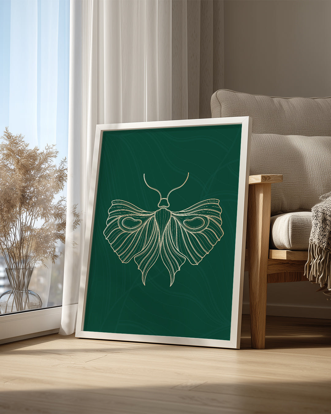 Moth - Detaylı Kanat Deseni Poster Tablosu