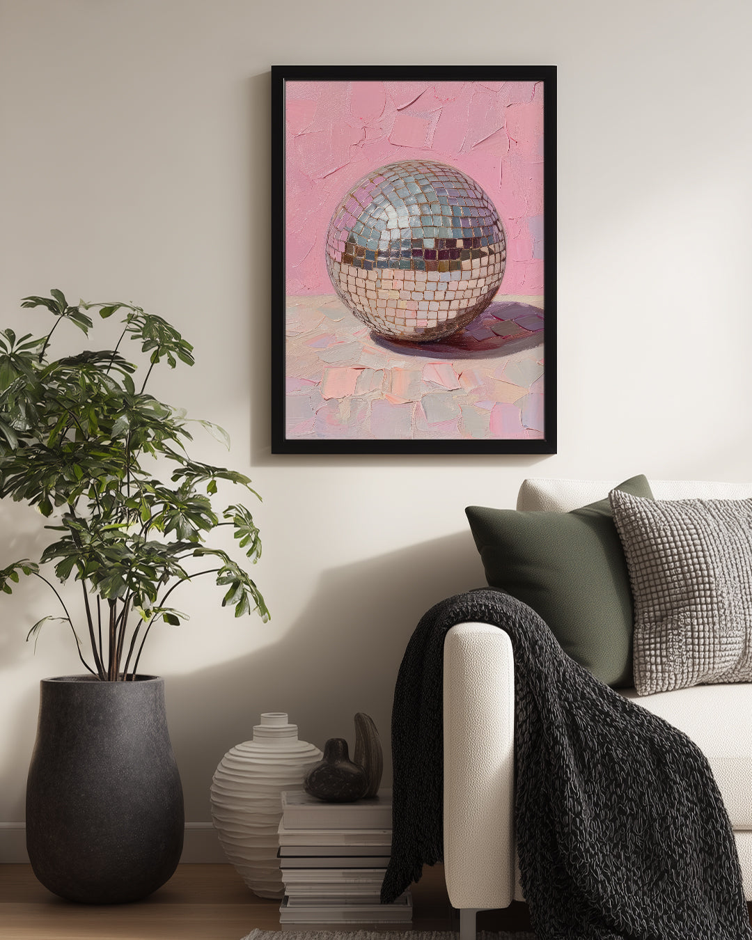 Mozaik Yumurtası - Pembe Arka Plan Poster Tablosu