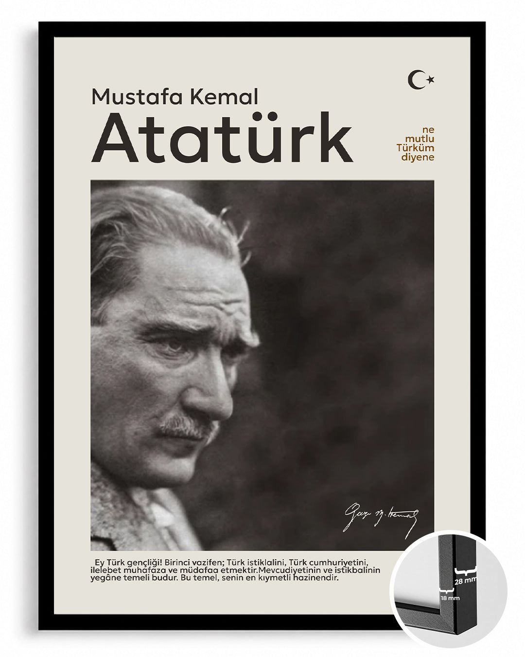 Mustafa Kemal Atatürk – Sonsuz Lider Portre Poster Tablosu