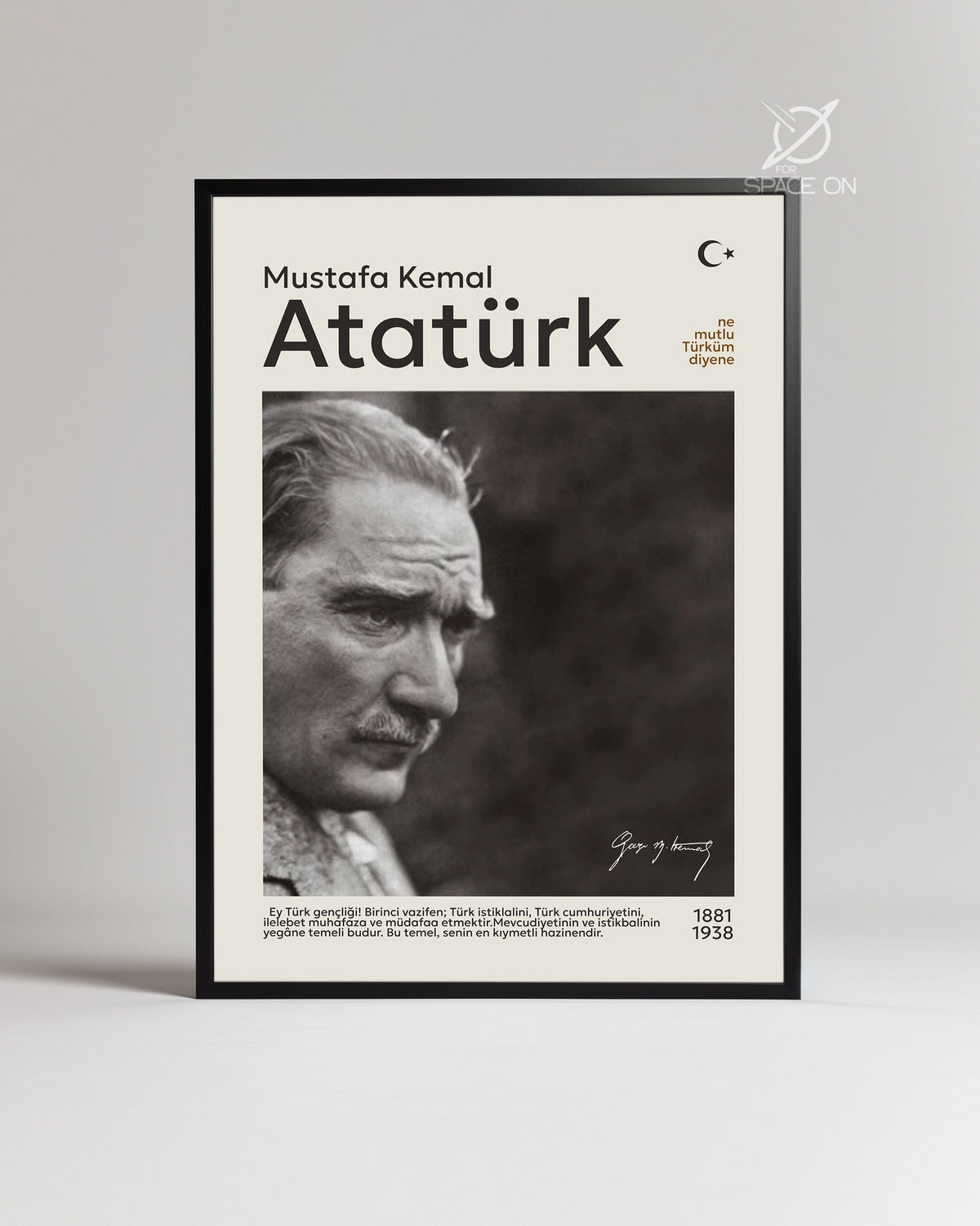 Mustafa Kemal Atatürk – Sonsuz Lider Portre Poster Tablosu