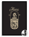 Müzik İlacım - Gramofon Çizimi Poster Tablosu