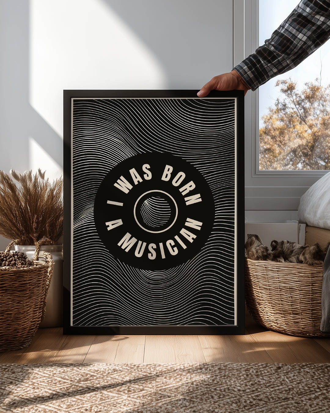 Müzik Tutkusu - Siyah Beyaz Çizgiler Poster Tablosu