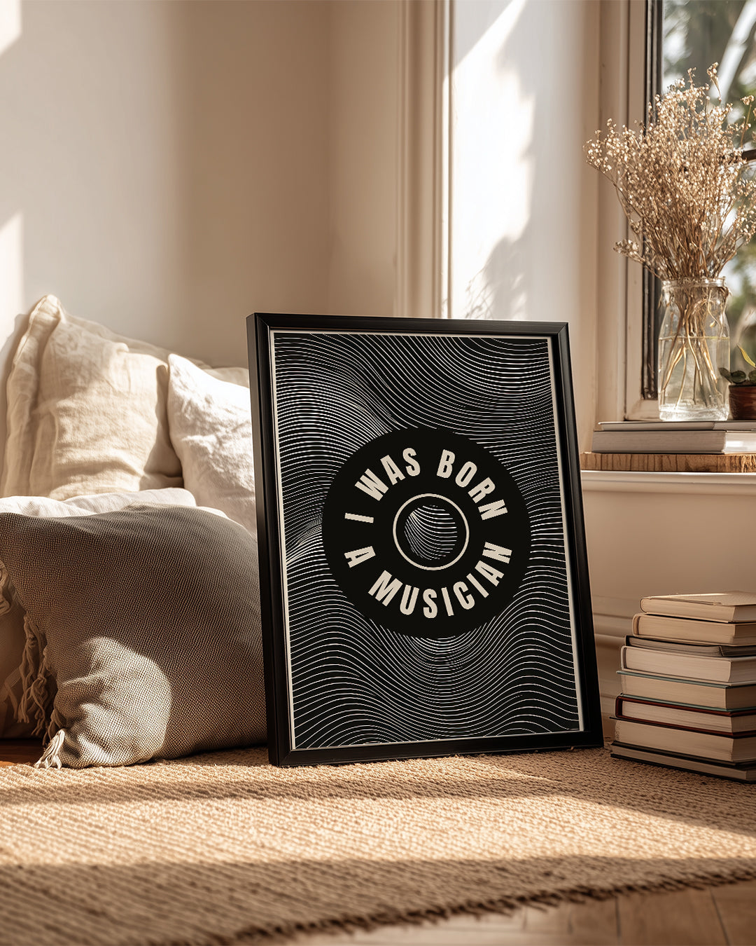Müzik Tutkusu - Siyah Beyaz Çizgiler Poster Tablosu