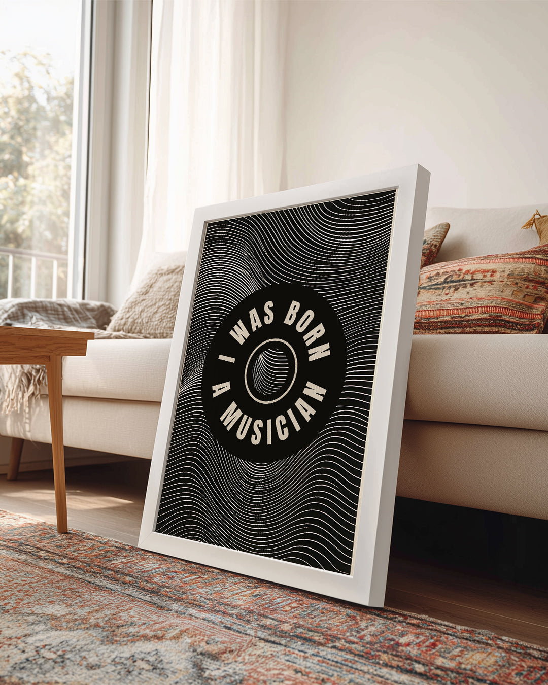 Müzik Tutkusu - Siyah Beyaz Çizgiler Poster Tablosu