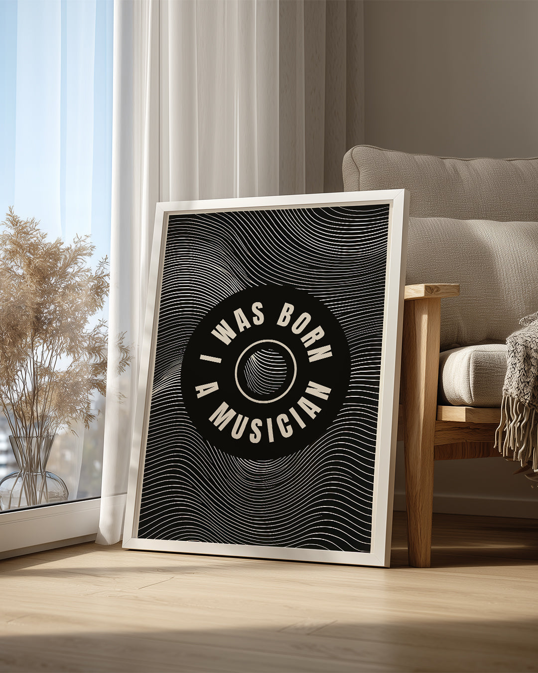 Müzik Tutkusu - Siyah Beyaz Çizgiler Poster Tablosu
