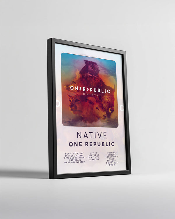 Native - One Republic Poster Tablosu