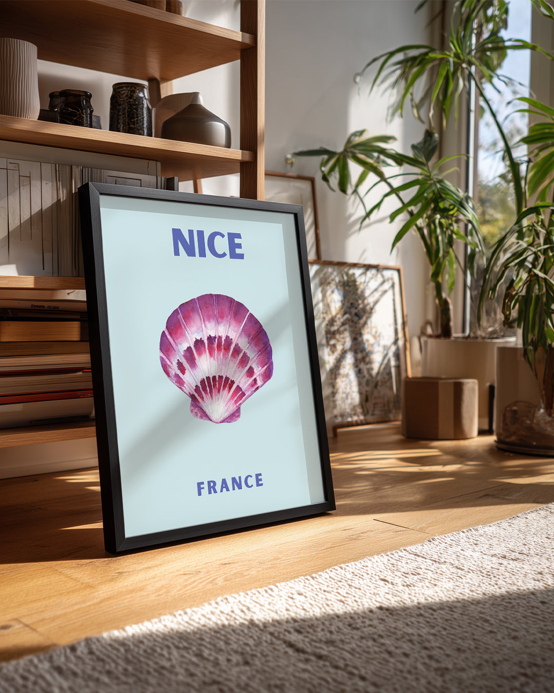 Nice Deniz Kabuğu - Mor Suluboya Tasarım Poster Tablosu