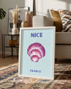 Nice Deniz Kabuğu - Mor Suluboya Tasarım Poster Tablosu