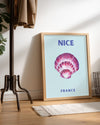 Nice Deniz Kabuğu - Mor Suluboya Tasarım Poster Tablosu