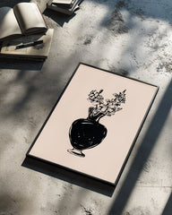 Noir Vase Poster Tablosu