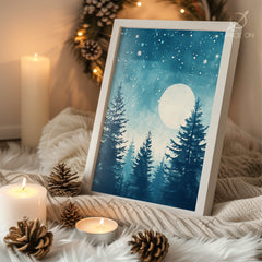 Northern Lights Christmas Poster Tablosu