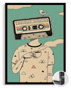 Nostaljik Kafa - Kaset Kafalı Adam Poster Tablosu