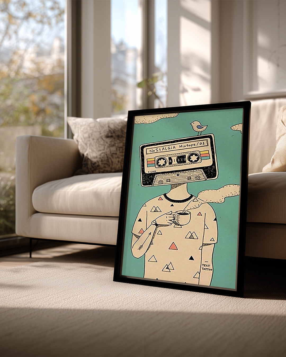 Nostaljik Kafa - Kaset Kafalı Adam Poster Tablosu