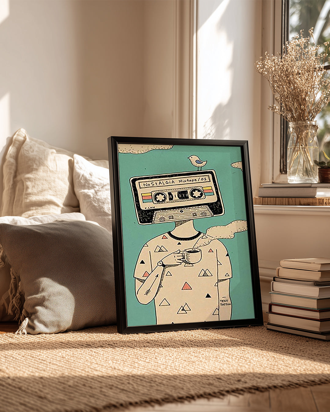 Nostaljik Kafa - Kaset Kafalı Adam Poster Tablosu