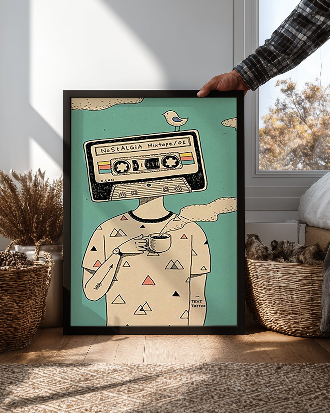 Nostaljik Kafa - Kaset Kafalı Adam Poster Tablosu