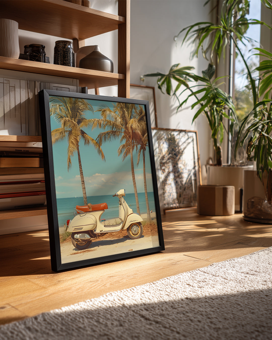 Nostaljik Motor Sahil Poster Tablosu