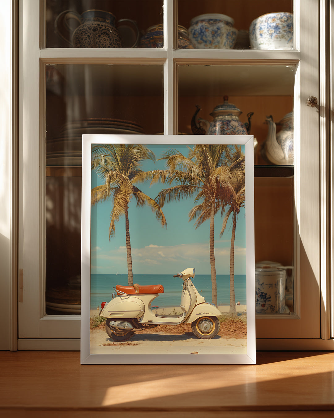 Nostaljik Motor Sahil Poster Tablosu