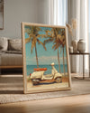 Nostaljik Motor Sahil Poster Tablosu