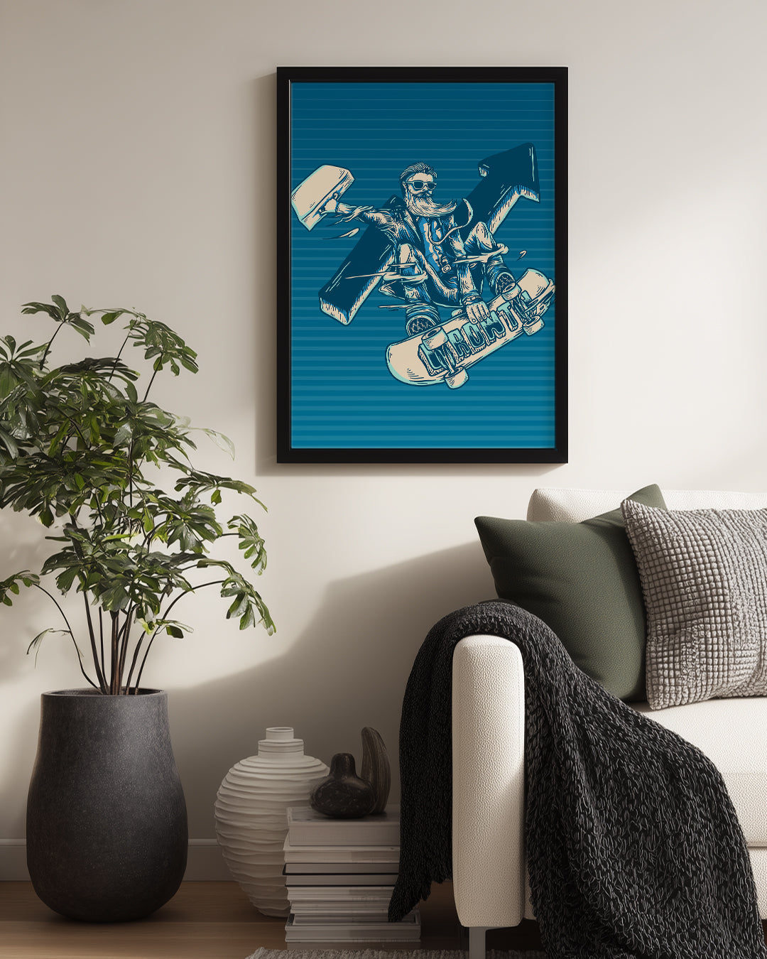 Ofis Kaykayı - Eğlenceli İş Adamı Poster Tablosu