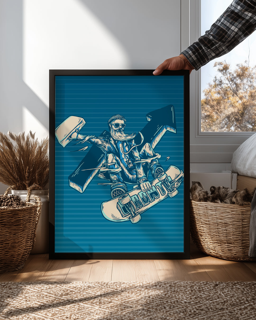 Ofis Kaykayı - Eğlenceli İş Adamı Poster Tablosu