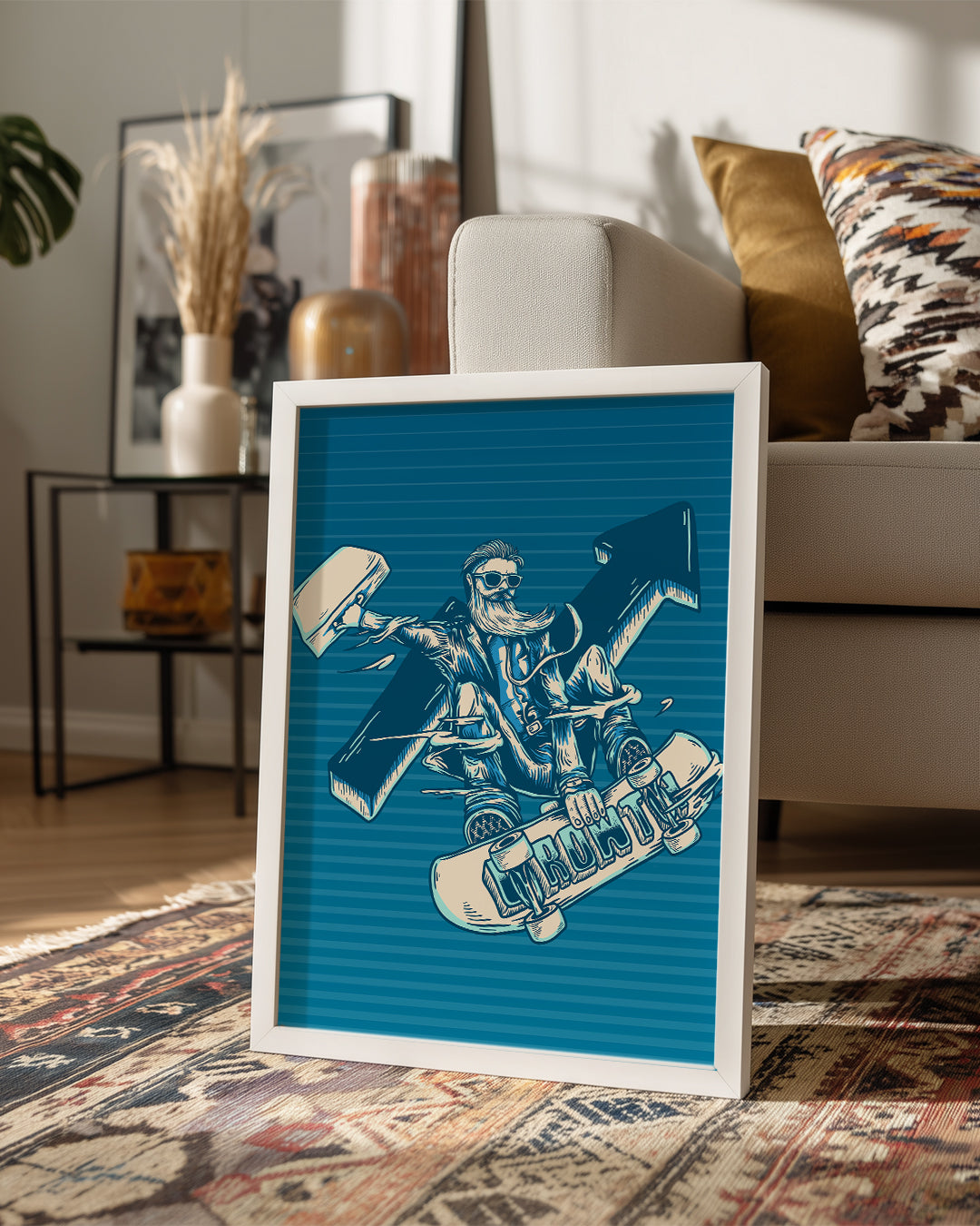 Ofis Kaykayı - Eğlenceli İş Adamı Poster Tablosu