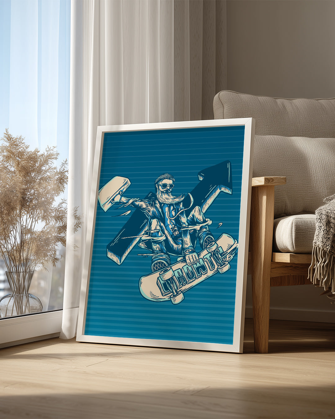 Ofis Kaykayı - Eğlenceli İş Adamı Poster Tablosu