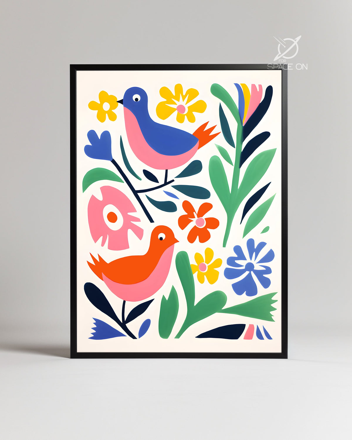 Oiseau Fleur Poster Tablosu