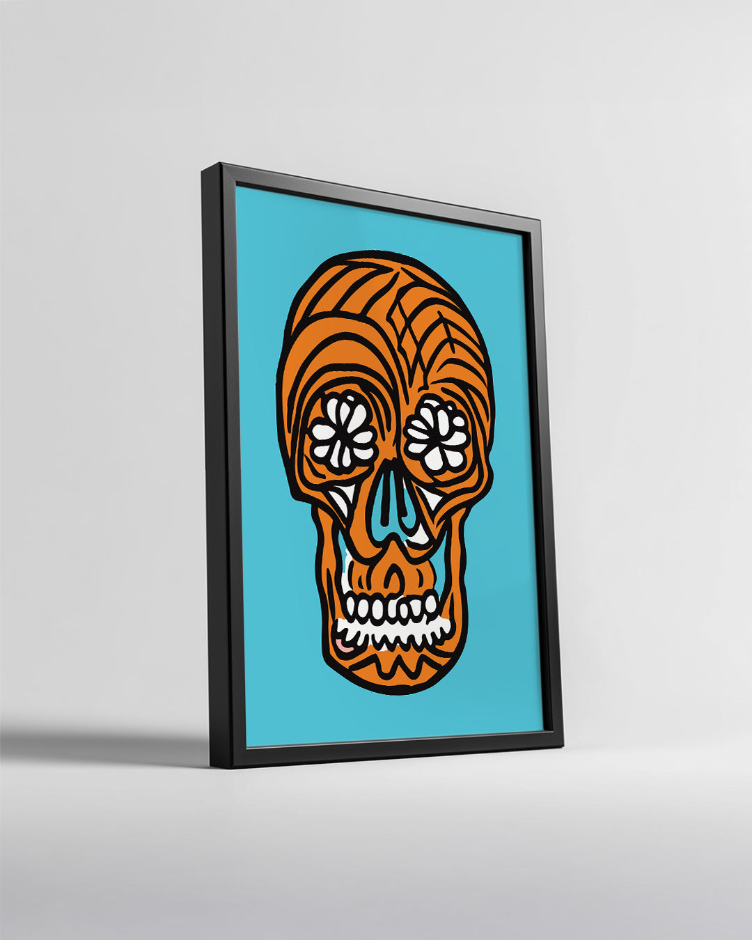 Orange Skull Poster Tablosu