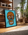 Orange Skull Poster Tablosu