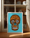Orange Skull Poster Tablosu