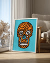 Orange Skull Poster Tablosu