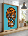 Orange Skull Poster Tablosu