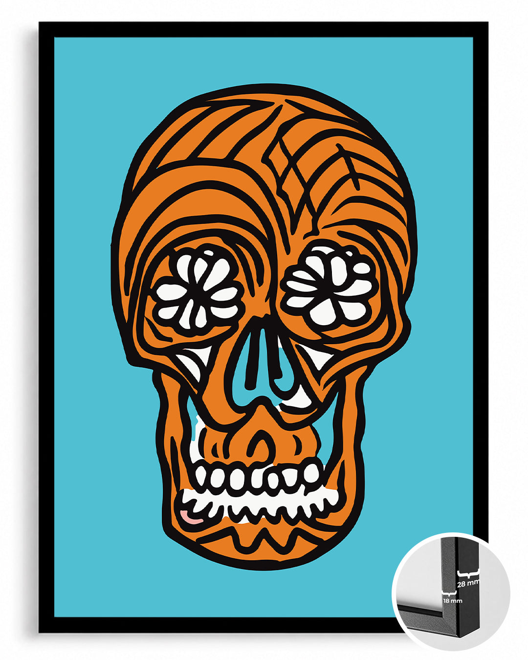 Orange Skull Poster Tablosu