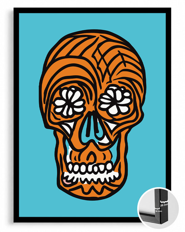 Orange Skull Poster Tablosu