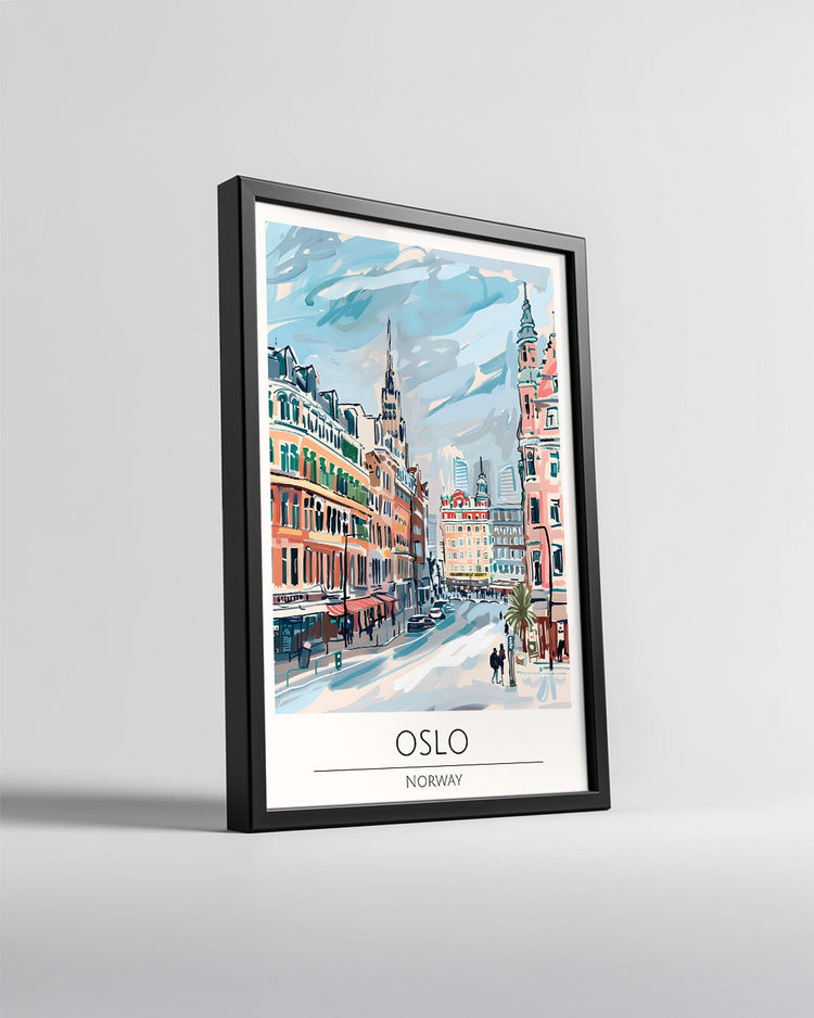 Oslo Norveç Poster Tablosu
