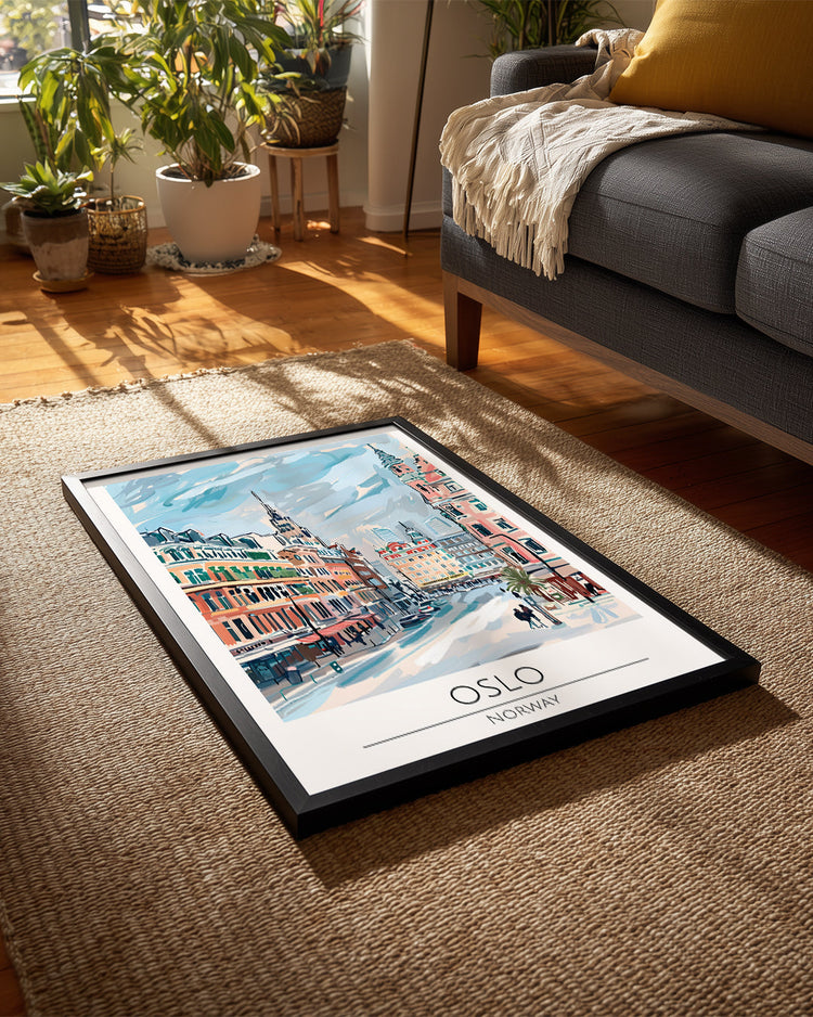 Oslo Norveç Poster Tablosu