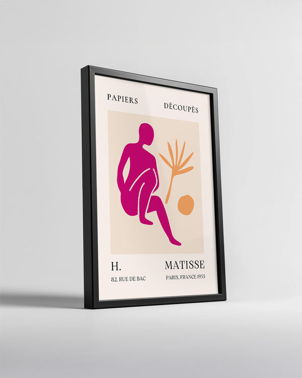 Oturan Figür ve Yaprak - Henri Matisse - 1955 Poster Tablosu