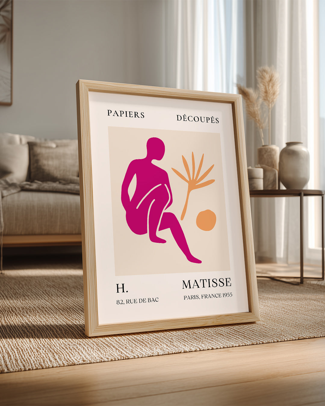 Oturan Figür ve Yaprak - Henri Matisse - 1955 Poster Tablosu