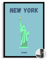 Özgürlük Heykeli - New York Silüeti Poster Tablosu